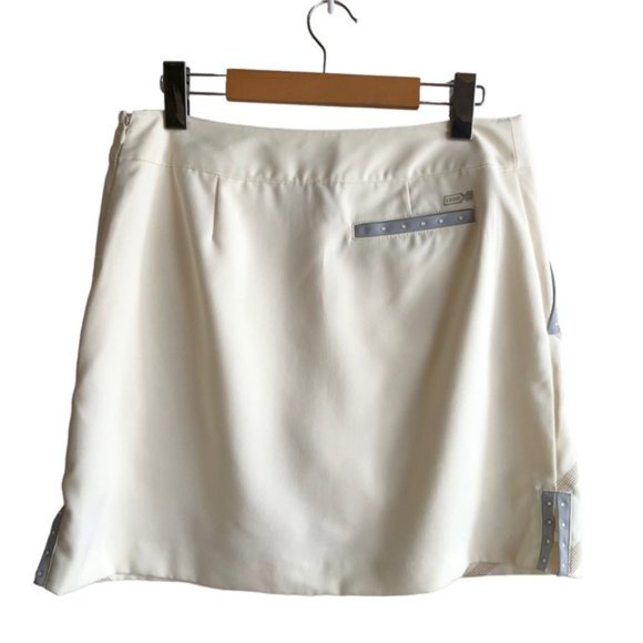 Izod Golf Skort Size 4 Cream Gray Neutral Sporty - Picture 2 of 9